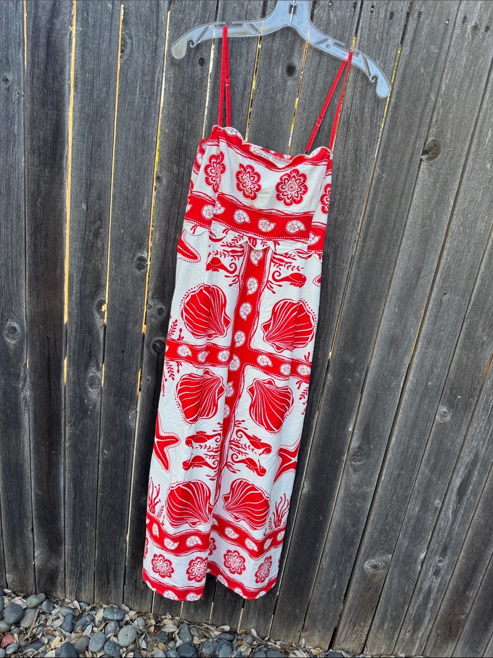 Moon river Red and White Printed dress